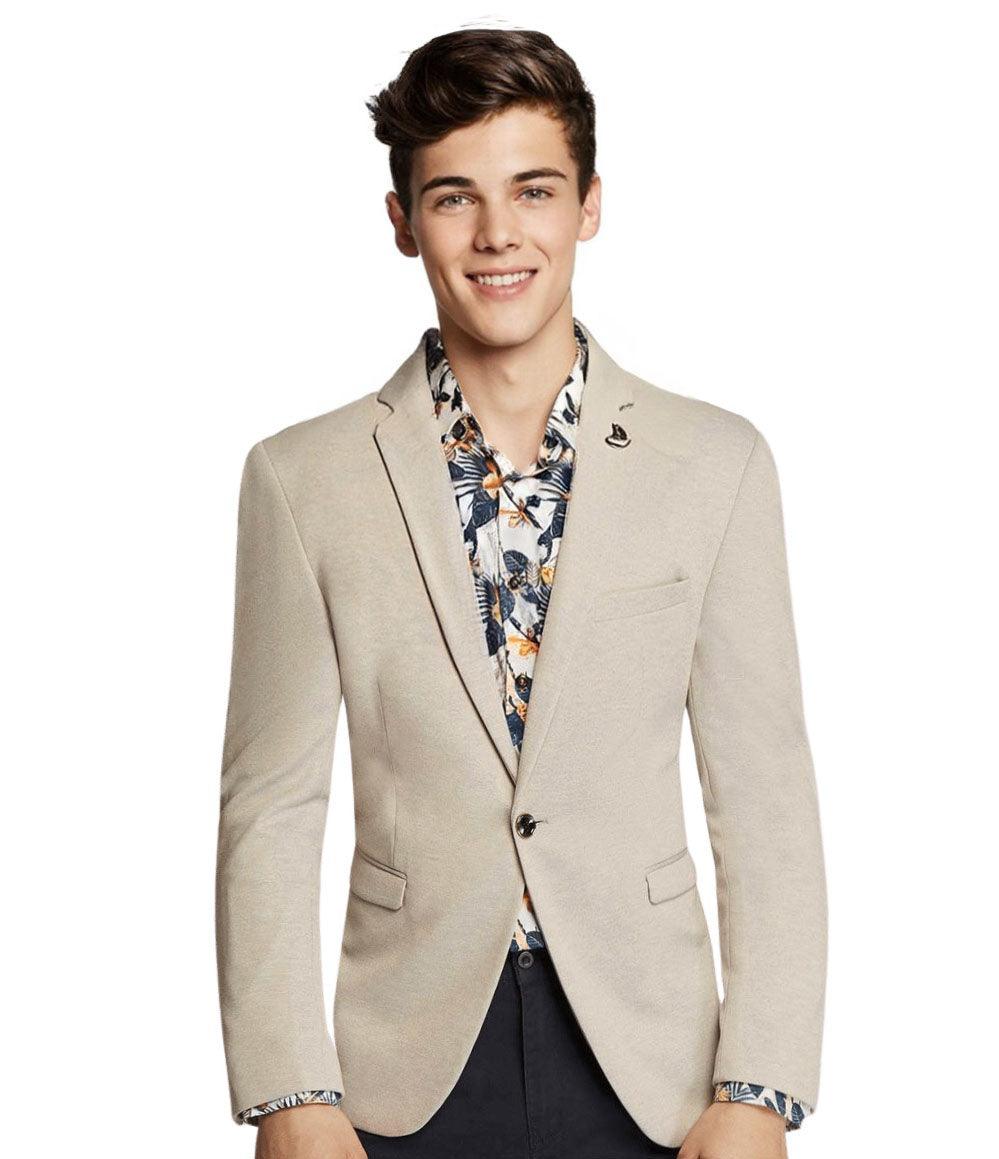 Boy s Beige Trendy Slim Fit Sport Jacket Blazer