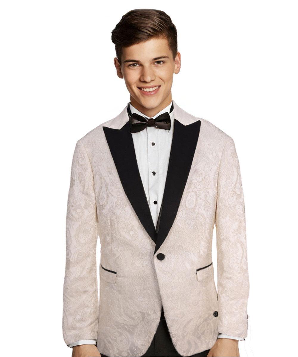 ivory paisley tuxedo jacket