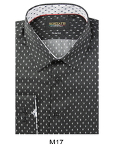 Load image into Gallery viewer, Men's Black with Spotty Slim Fit Shirt