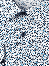 Load image into Gallery viewer, Men's Blue Flower Printed Slim Fit Shirt