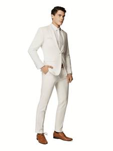 Men's Business Formal Ivory Linen Sport Jacket Stylish Blazer