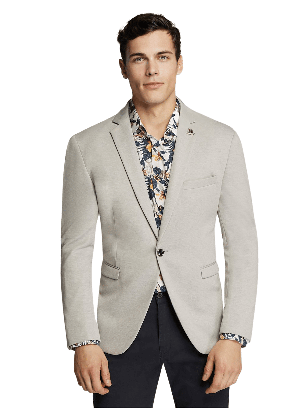 Men s Silver Trendy Slim Fit Sport Jacket Blazer