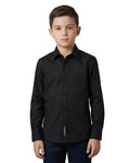 Boy's Black Poly Cotton Slim Fit Dress Shirt