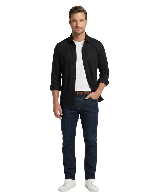Men's Black Bamboo Stretch Slim Fit Shirt