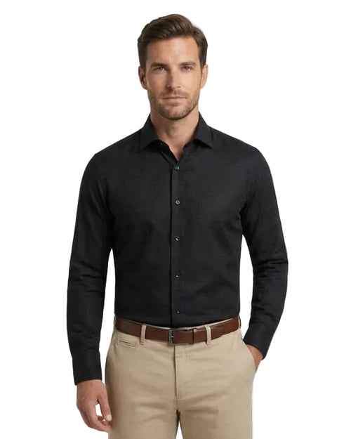 Men's Black Bamboo Stretch Slim Fit Shirt