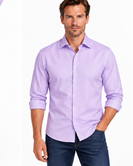 Men's Lilac Bamboo Stretch Slim Fit Shirt