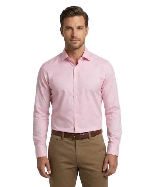 Men's Pink Bamboo Stretch Slim Fit Shirt