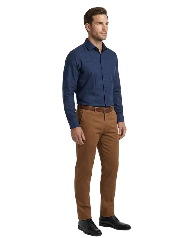 Men's Navy Bamboo Stretch Slim Fit Shirt