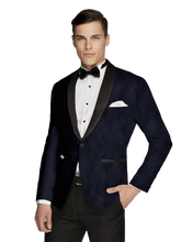 Load image into Gallery viewer, Floral Patterned Navy Tuxedo