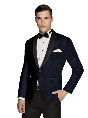Floral Patterned Navy Tuxedo
