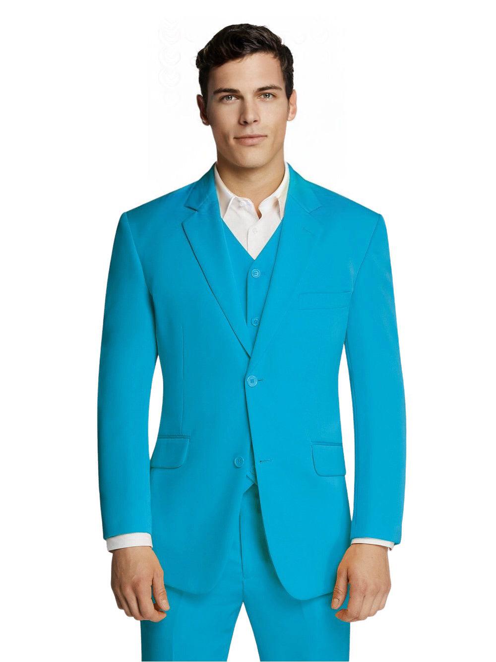 Mens Formal Aqua Two-Button Microfibre JACKET