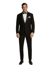 Load image into Gallery viewer, Black Tuxedo Satin Lapel Dinner Suit
