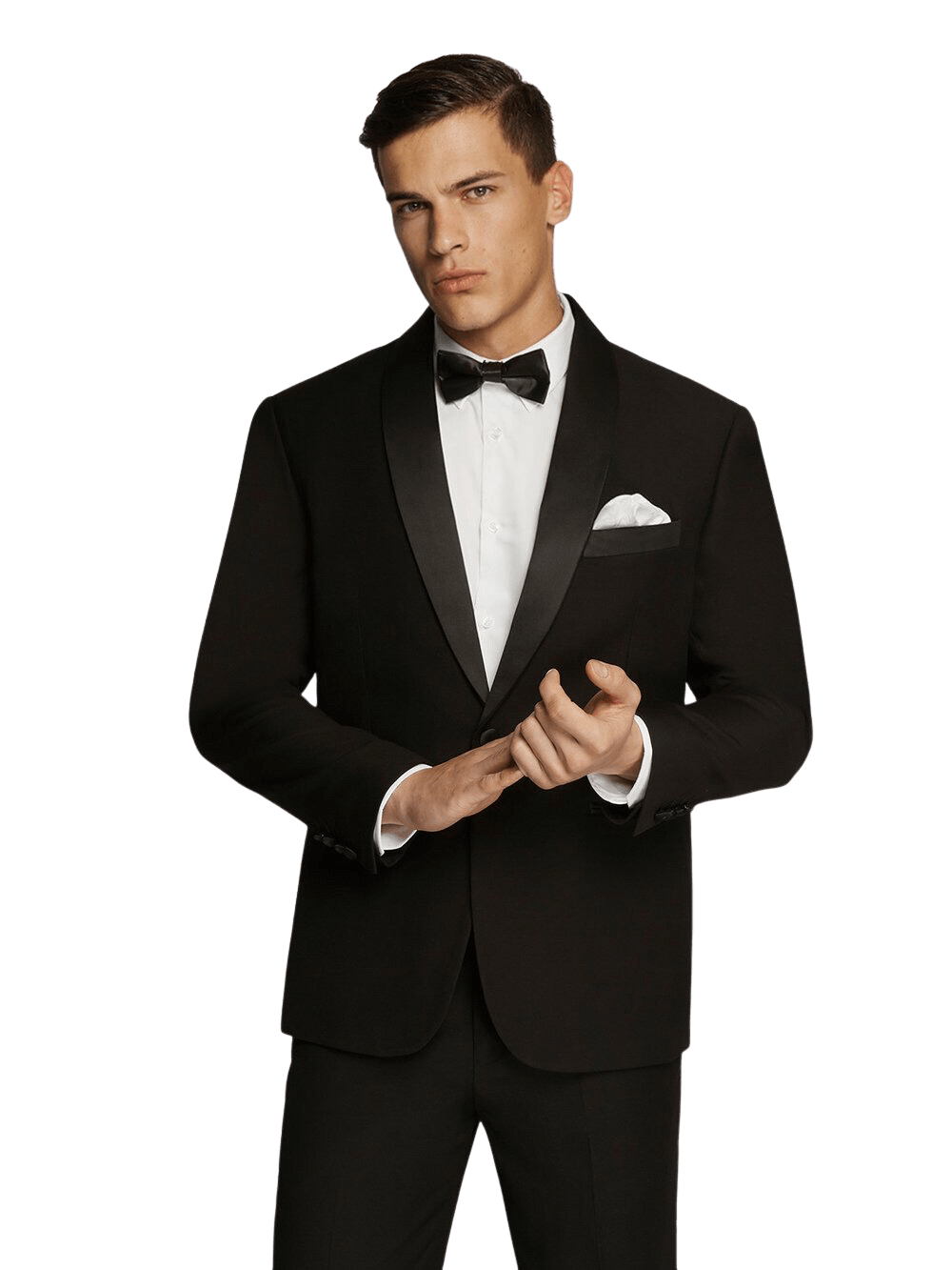 Black Tuxedo Satin Lapel Dinner Jacket