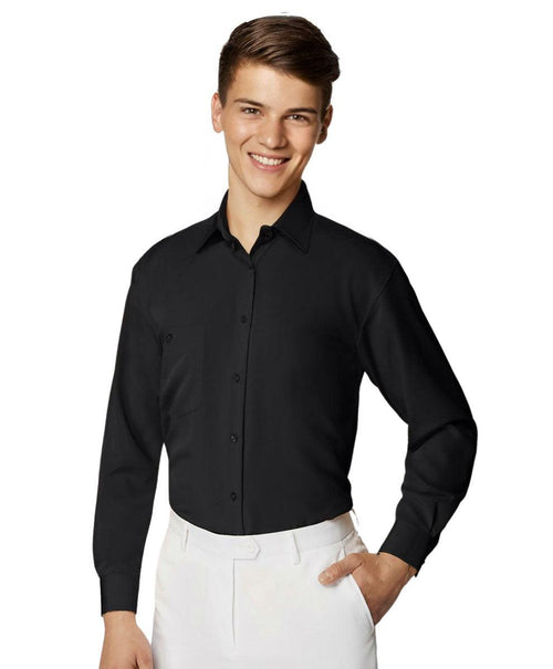 Boy's Formal Black Pure Microfibre Coloured Shirt