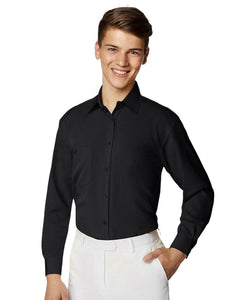 Boy's Formal Black Pure Microfibre Coloured Shirt
