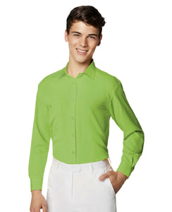 Boy's Formal Green Pure Microfibre Coloured Shirt
