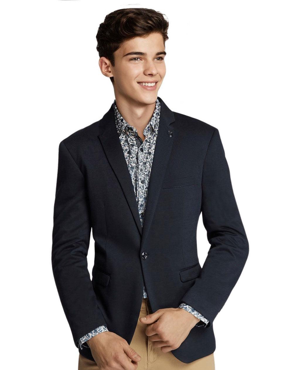 Boy's Indigo Trendy Formal Slim Fit Sport Jacket/Blazer