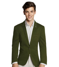 Load image into Gallery viewer, Boy&#39;s Olive Trendy Slim Fit Sport Jacket/Blazer
