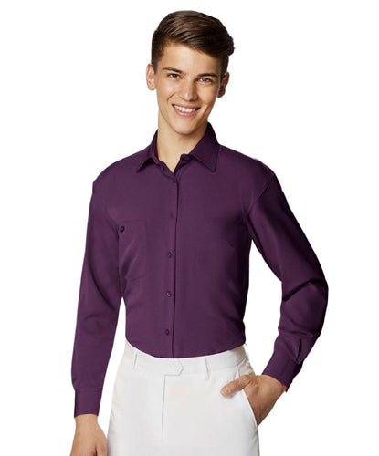Boy's Formal Purple Pure Microfibre Coloured Shirt