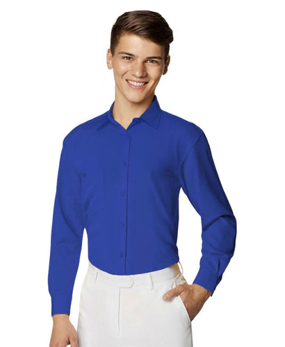 Boy's Formal Royal Blue Pure Microfibre Coloured Shirt