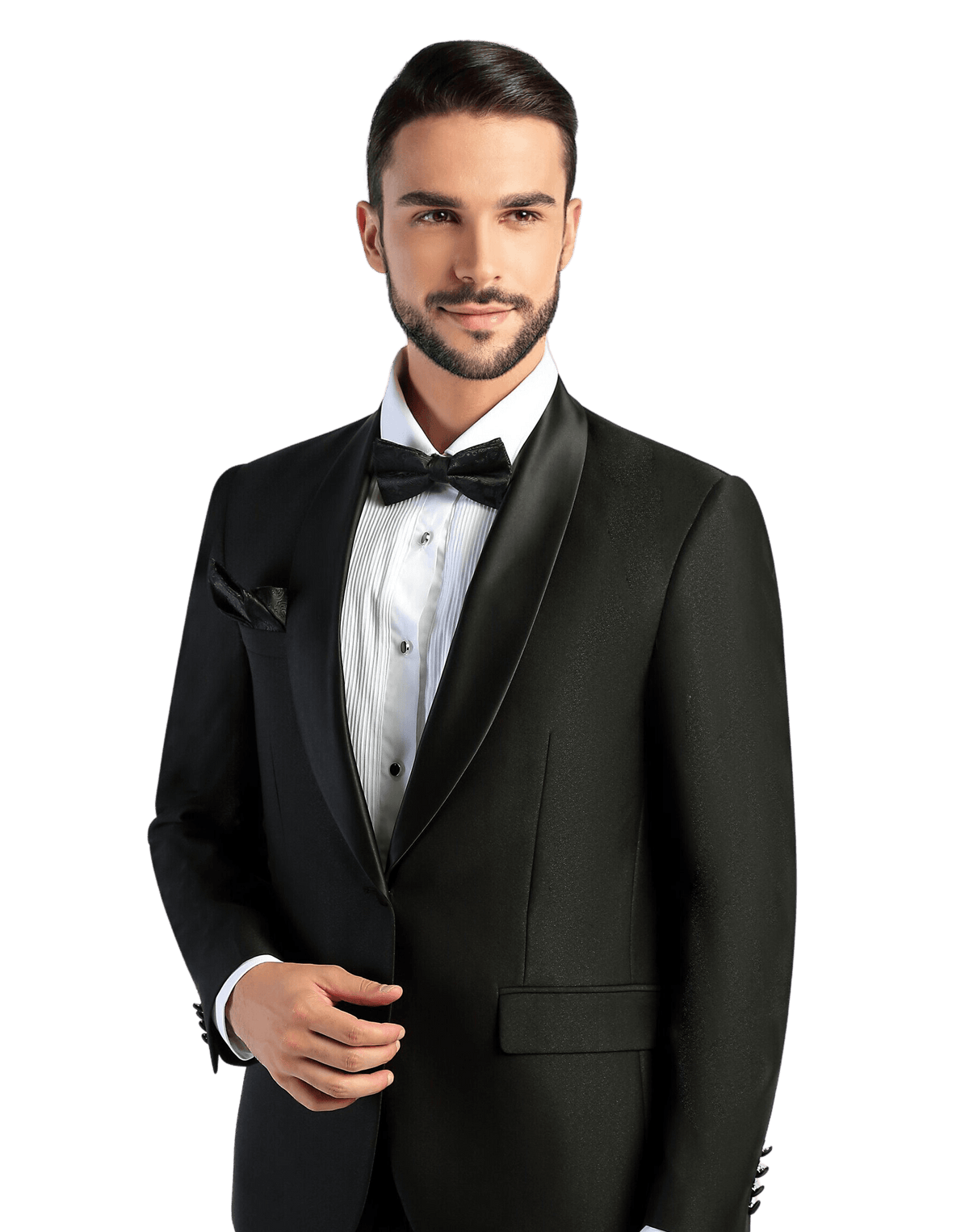Crepe Wave Satin Lapel 