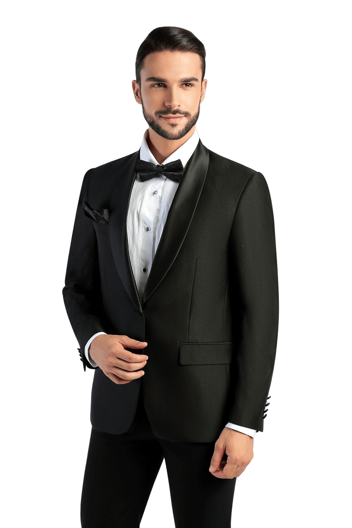 Crepe Wave Satin Lapel Suit