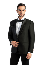 Load image into Gallery viewer, Crepe Wave Satin Lapel Suit