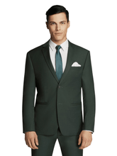 Load image into Gallery viewer, Men&#39;s Formal Bottle Green Plain Two-Button SUIT
