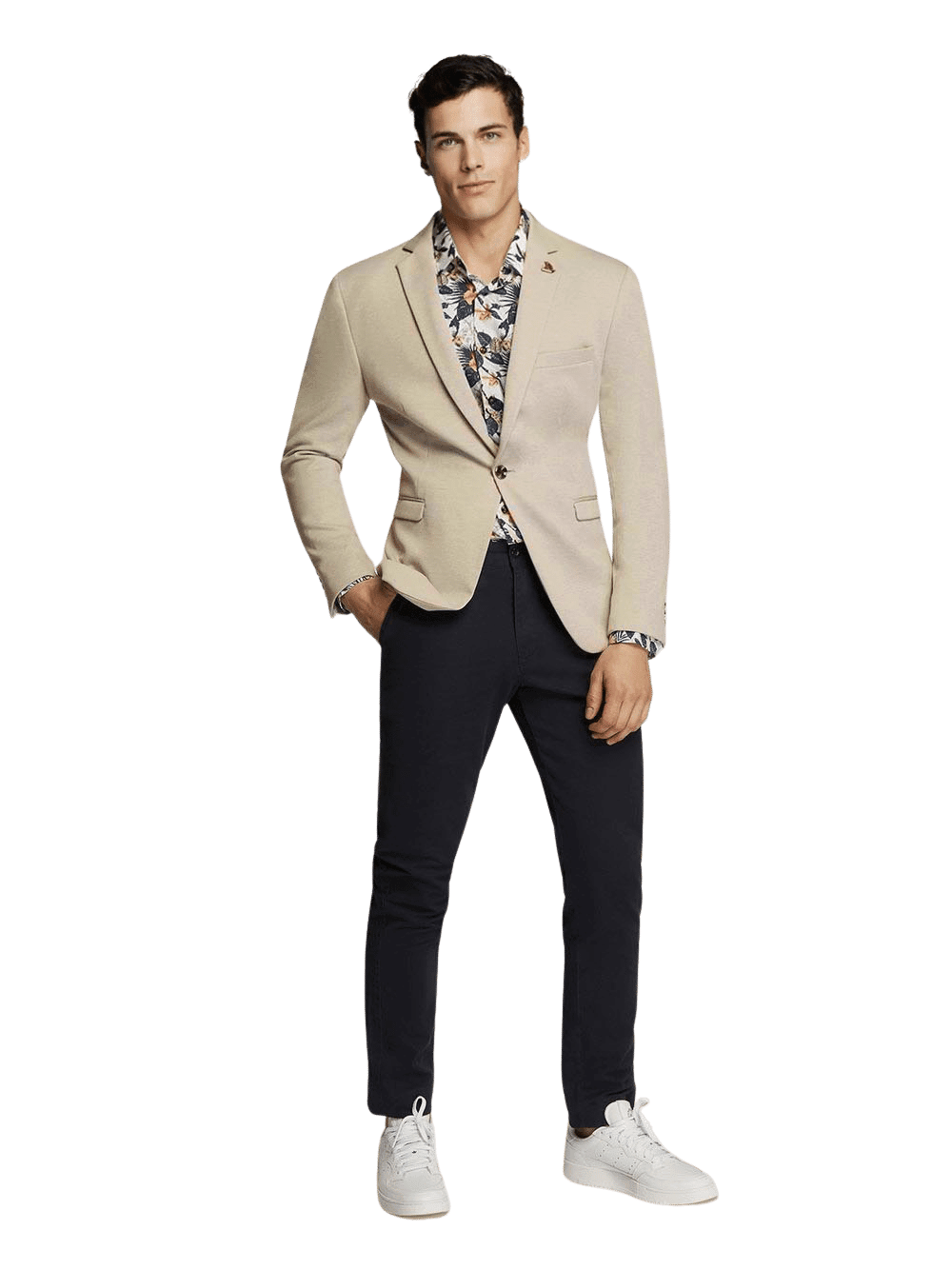 Men s Beige Trendy Slim Fit Sport Jacket Blazer