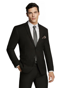 Men's Formal Business Wedding Black Plain Slim Fit Jacket