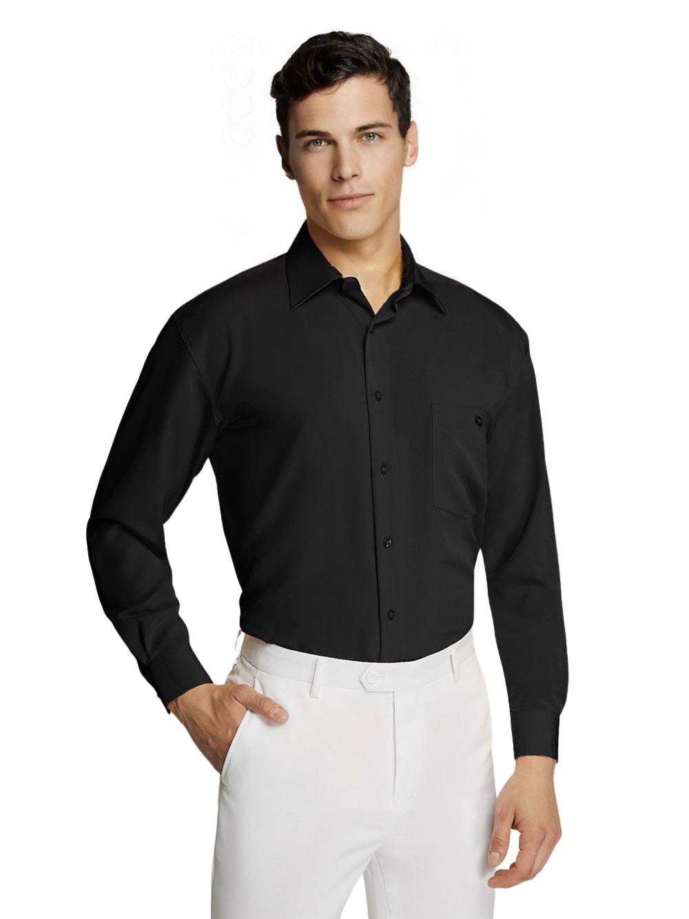Men's Formal Business Black Pure Microfibre Coloured Shirt