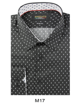 Load image into Gallery viewer, Men&#39;s Black with Spotty Slim Fit Shirt