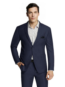 Men's Formal Business Wedding Blue Plain Slim Fit Suit
