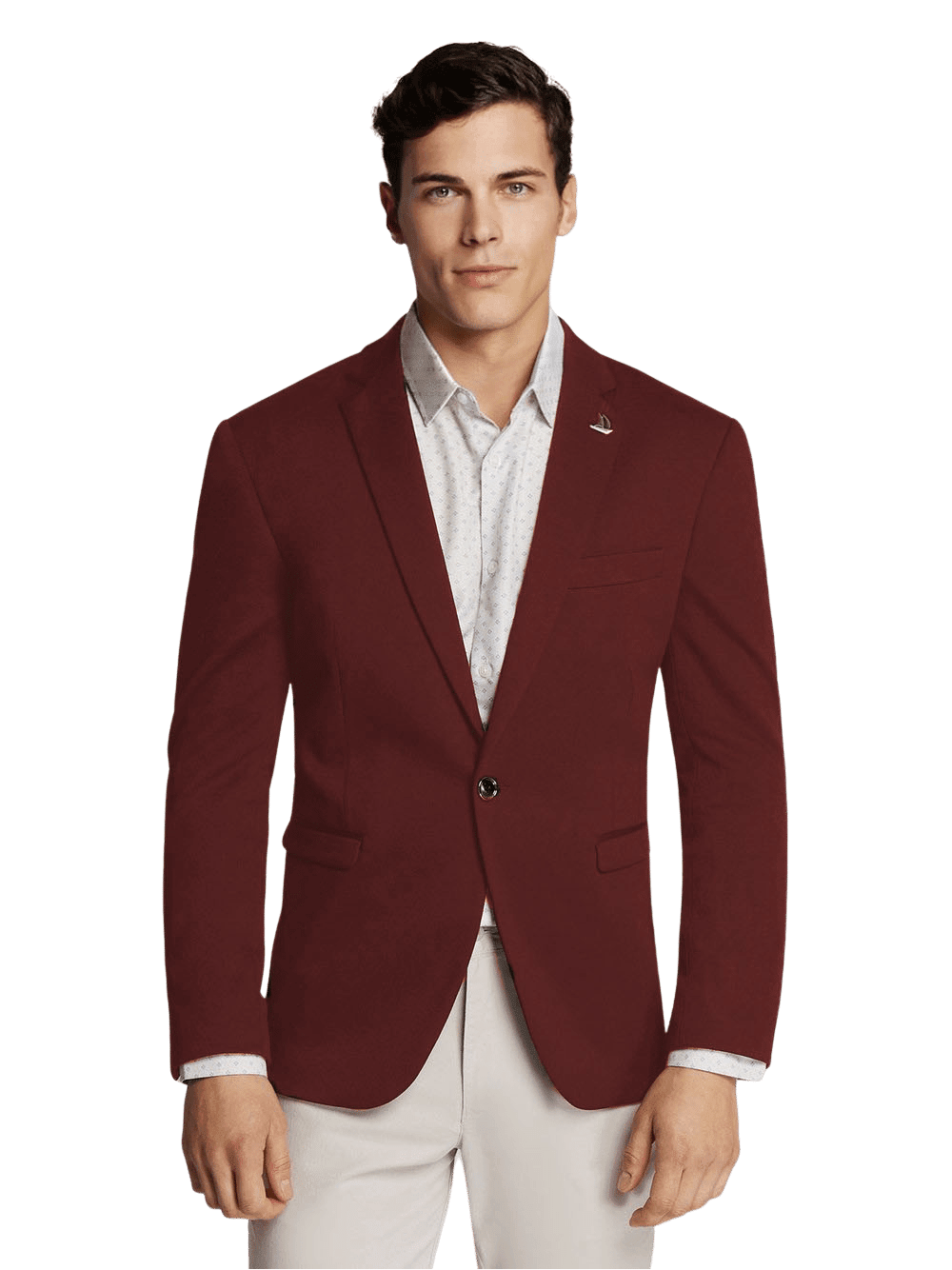Men's Beige Trendy Formal Slim Fit Sport Jacket/Blazer
