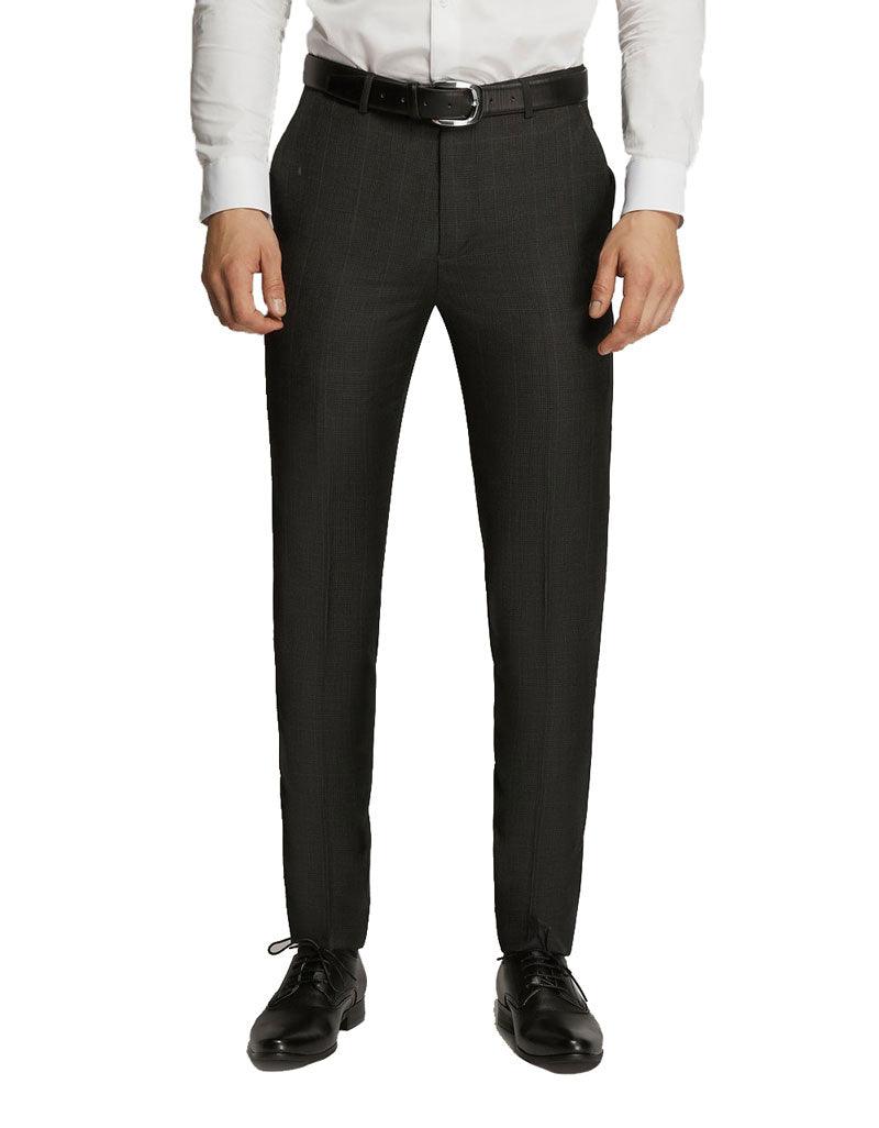 Men's Formal Charcoal Prince of Wales Check Slim Fit SUIT