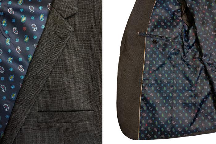 Men's Formal Charcoal Prince of Wales Check Slim Fit SUIT
