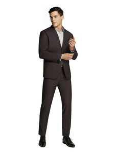 Men's Formal Business Wedding Chocolate Plain Slim Fit Suit