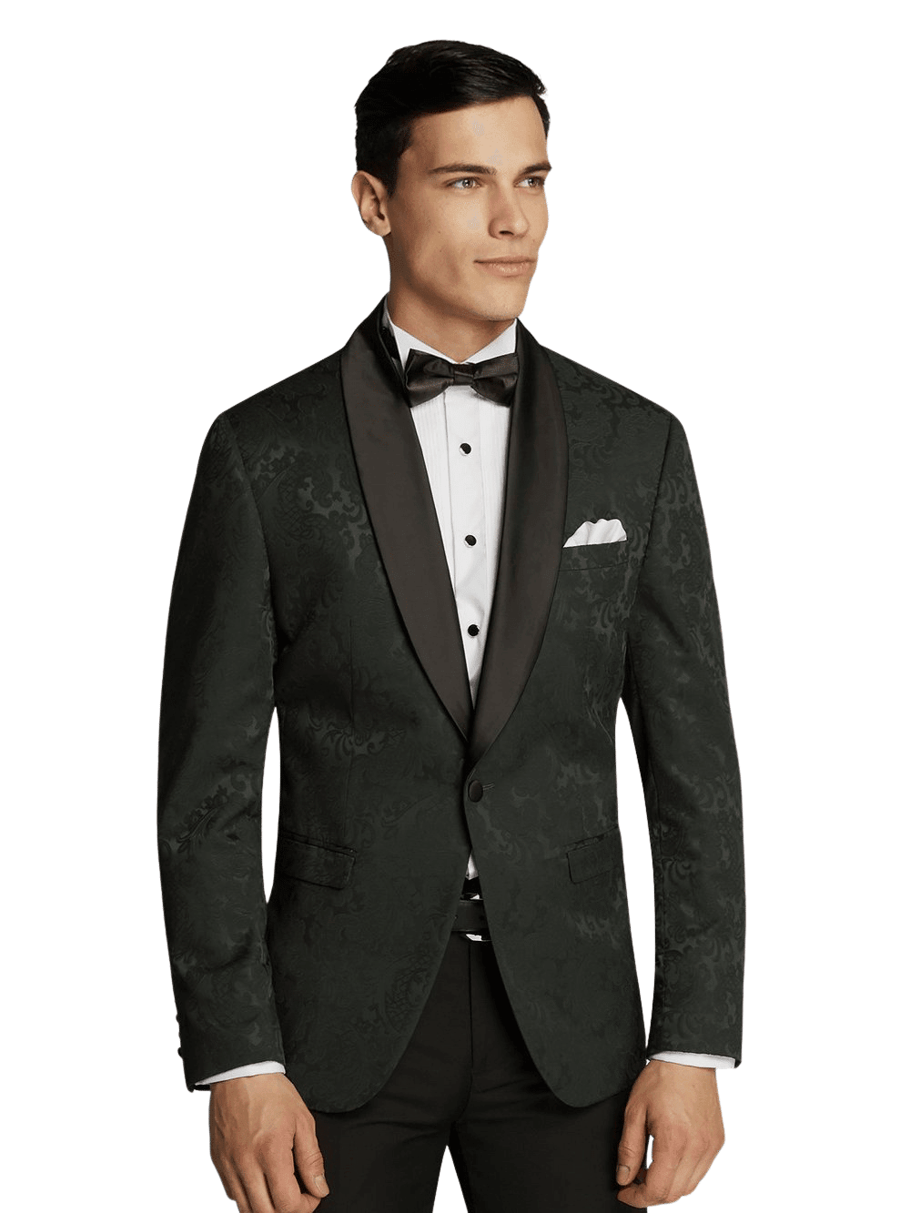 Men s Dark Green Patterned Tuxedo Dinner Jacket Blazer