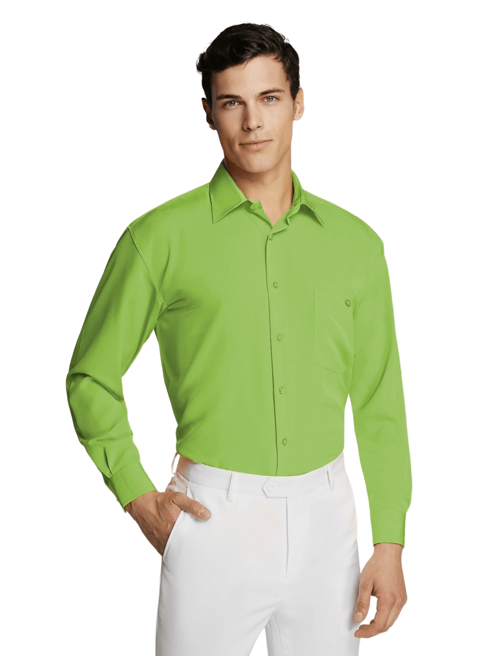 Men's Formal Business Green Pure Microfibre Coloured Shirt