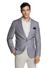 Load image into Gallery viewer, Men&#39;s Grey Double Line Windowpane Check Sport Jacket/Blazer
