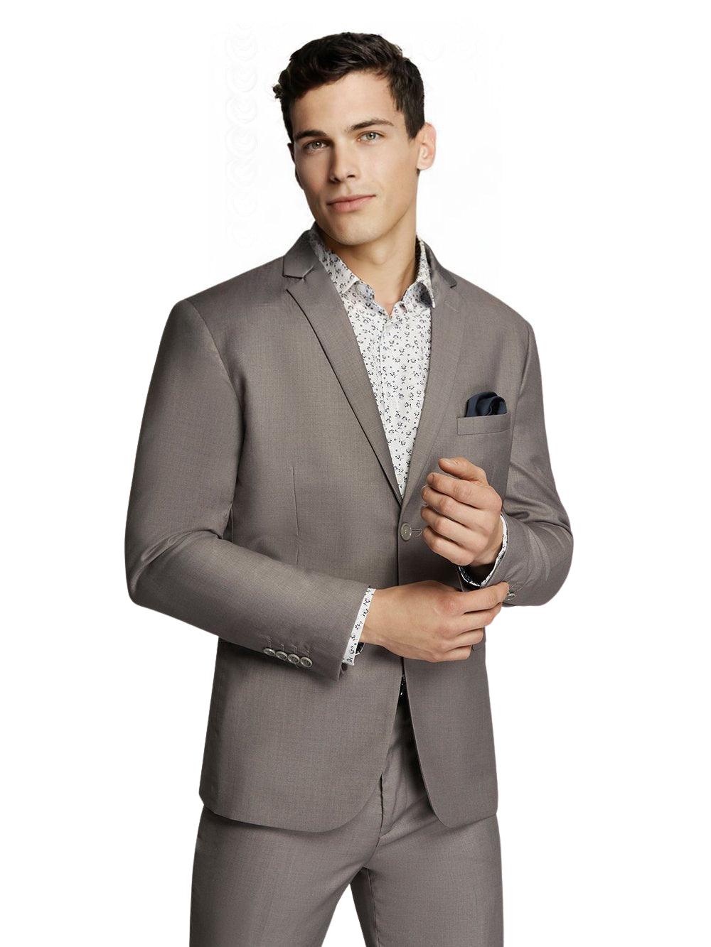 Men's Formal Business Wedding Grey Plain Slim Fit Jacket