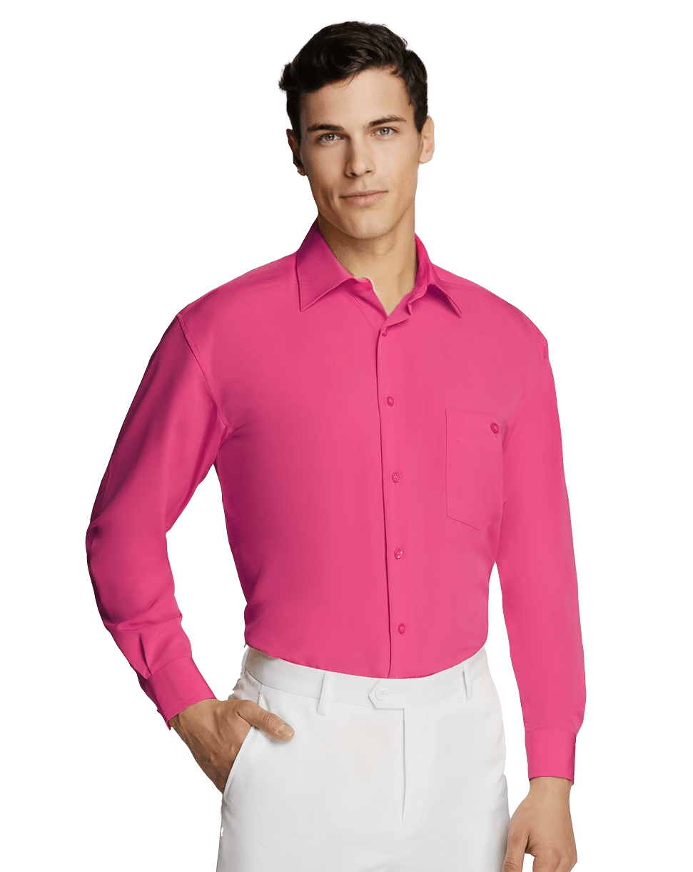 Men's Formal Business Hot Pink Pure Microfibre Coloured Shirt