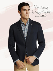 Men's Indigo Trendy Slim Fit Sport Jacket Jacket/Blazer - Threads N Trends