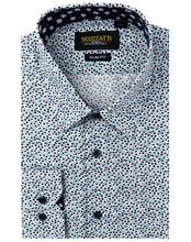 Load image into Gallery viewer, Men&#39;s Blue Flower Printed Slim Fit Shirt