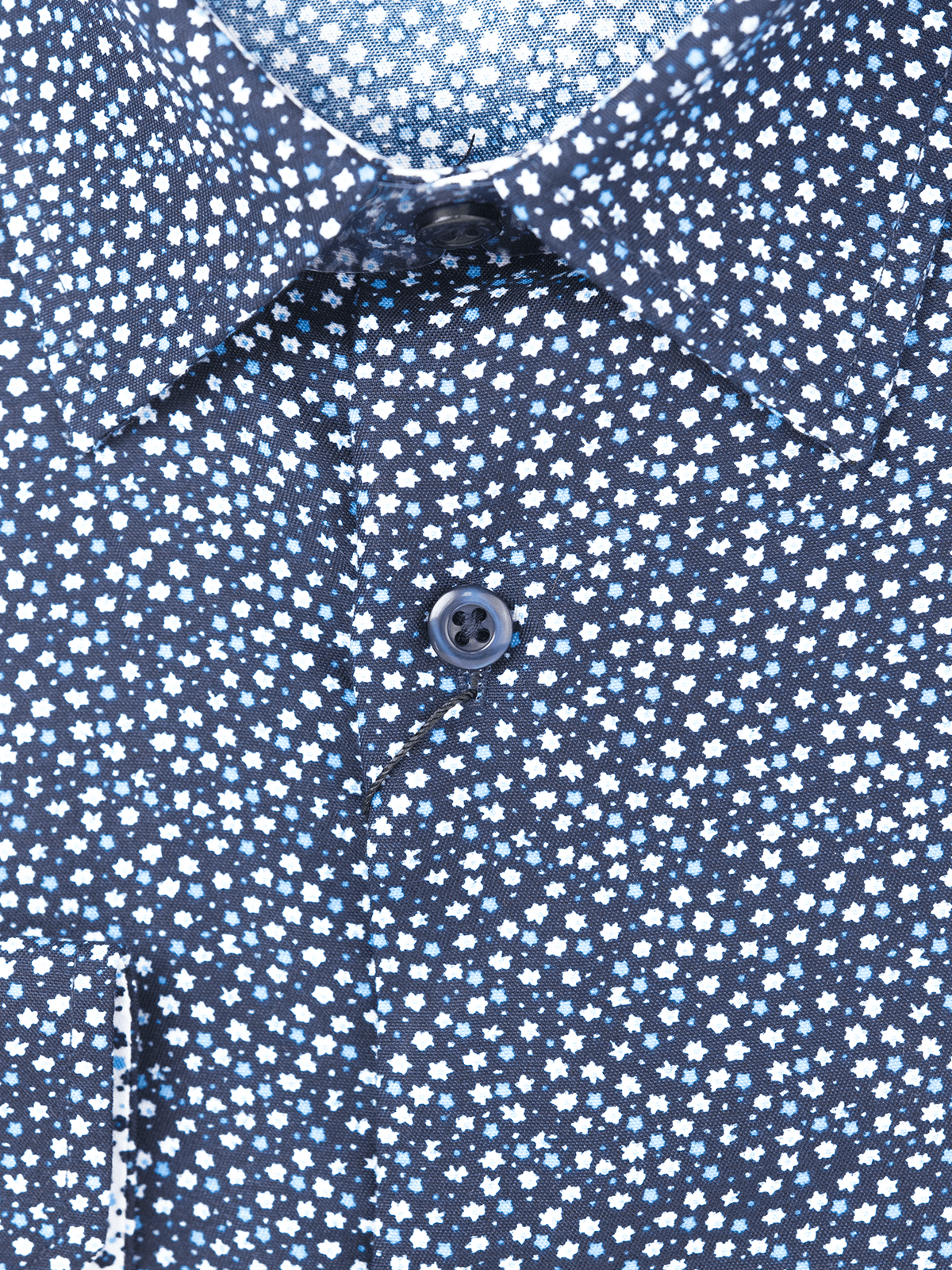 Men's Navy Flower Printed Slim Fit Shirt