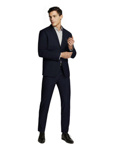 Men's Formal Business Wedding Navy Plain Slim Fit Suit