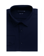 Load image into Gallery viewer, Men&#39;s Navy Soft Touch Bamboo Plain Shirt