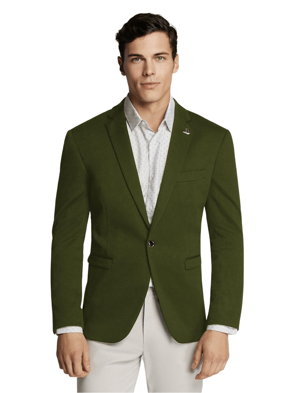Men's Beige Trendy Formal Slim Fit Sport Jacket/Blazer