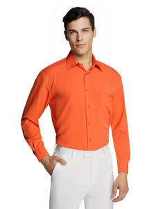 Men's Formal Business Orange Pure Microfibre Coloured Shirt