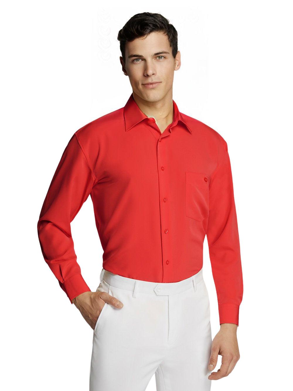 Men's Formal Business Red Pure Microfibre Coloured Shirt
